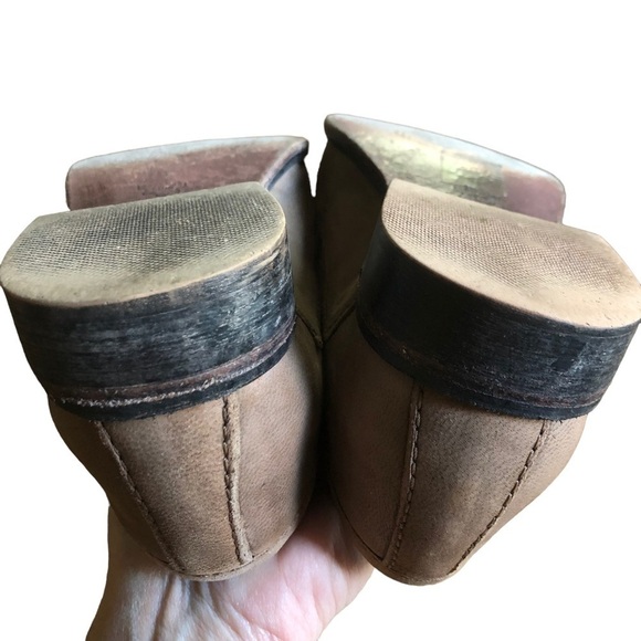 Free People Shoe Brady Slip On Chunky Brown Leather Loafers US 6.5 - Picture 7 of 12